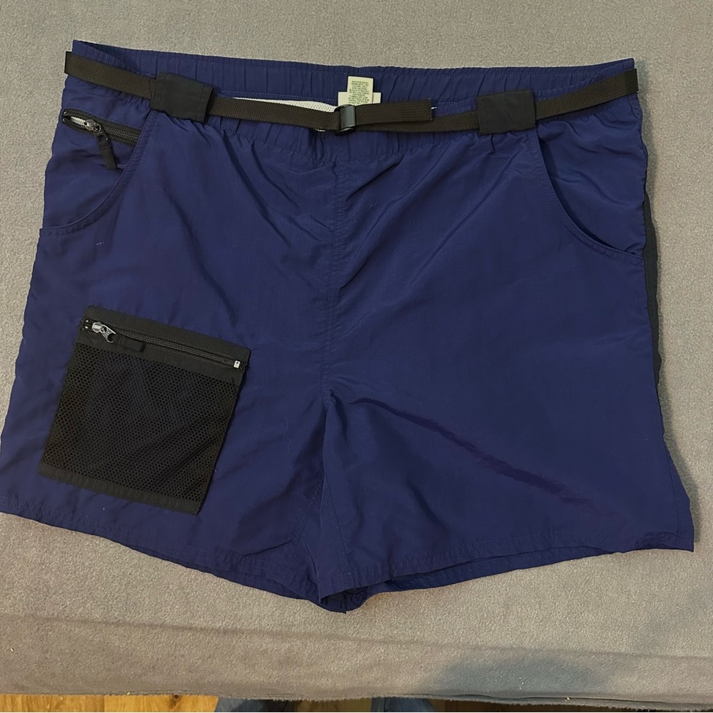 LL Bean Belted Lined Swim Shorts Mens Large Regular